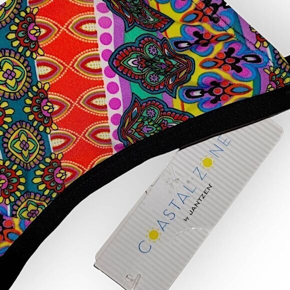 Jantzen Womens Swimsuit Sz Medium Coastal Zone‎ Diamond One Piece Criss Cross - Picture 7 of 14